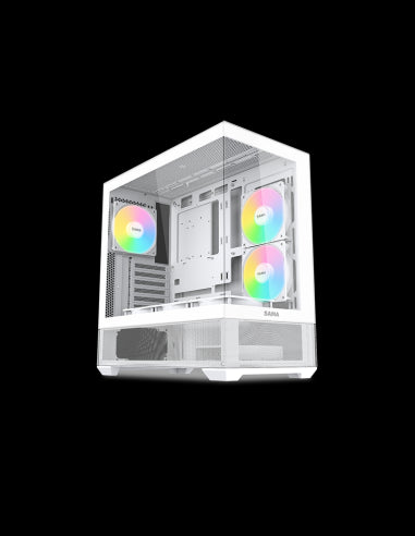SAMA MID TOWER V40 WHITE 2*TG 6*FAN 120mm BIANCHE ARGB PWM
