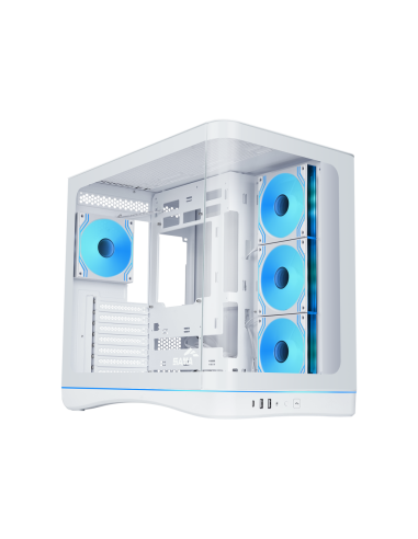 SAMA MID TOWER V62 WHITE TG CURVE LED STRIP 7* 120 ARGB PWM FAN