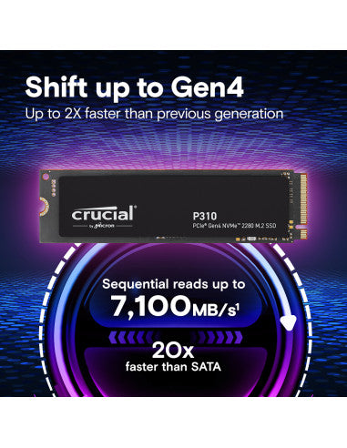SSD CRUCIAL 1TB P310 CT1000P310SSD8 M.2 NVME 4x4 R/W 7100/6000 (SIAE)